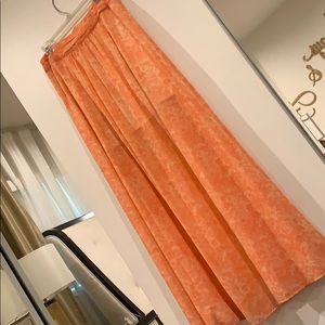 Coral / Peach / Orange sheer maxi skirt